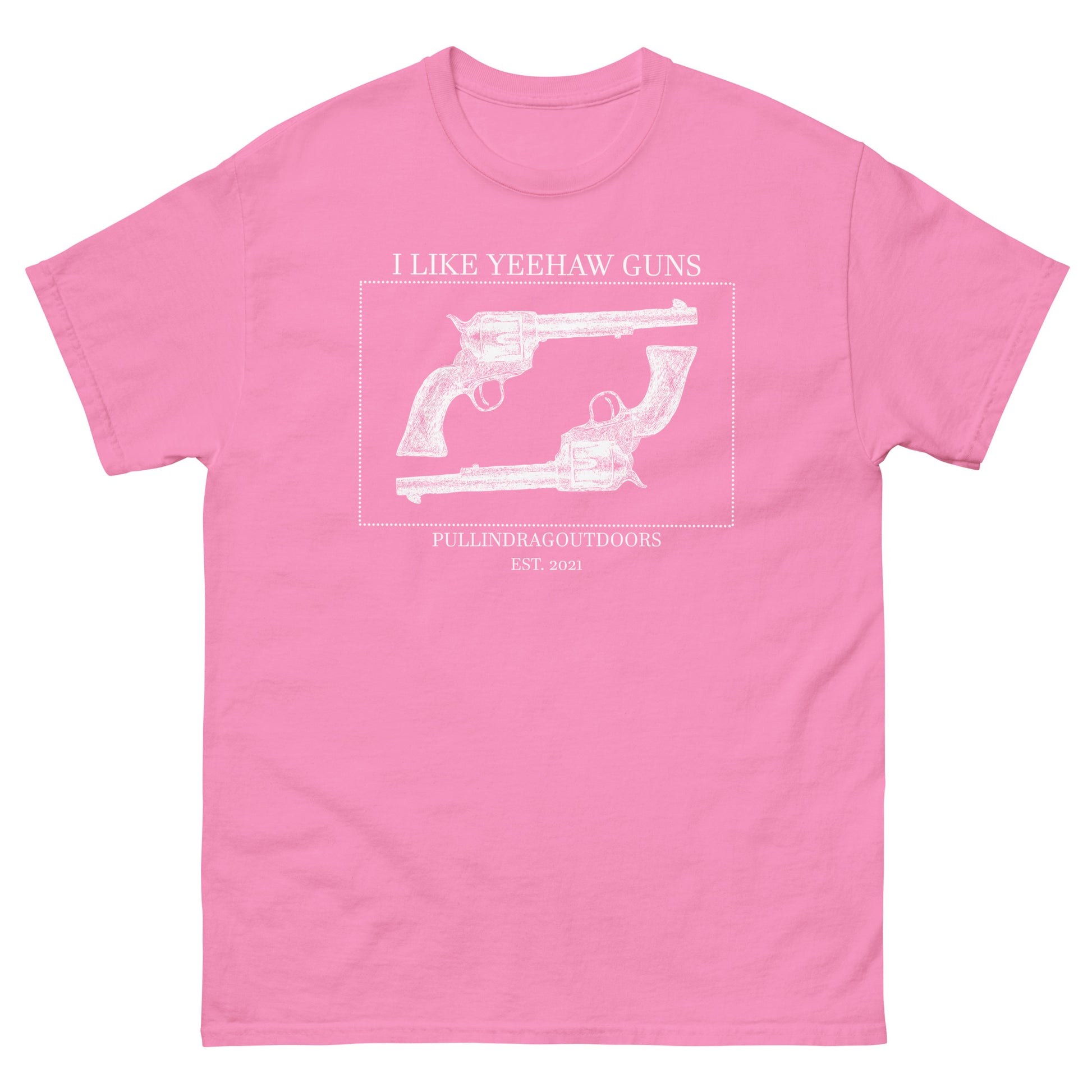 Big Iron Cowboy Revolver Enthusiast Tee Pink