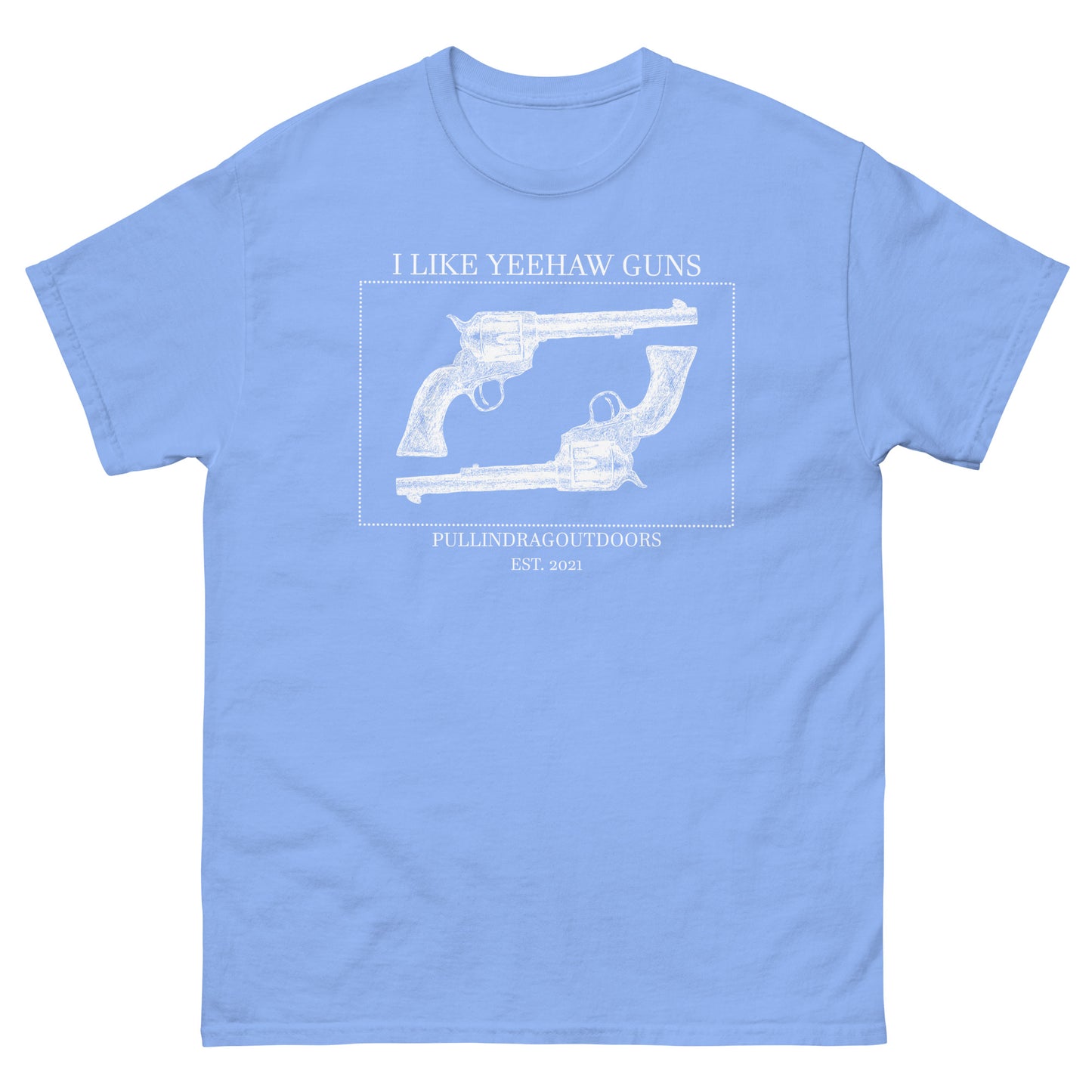 Big Iron Cowboy Revolver Enthusiast Tee Blue