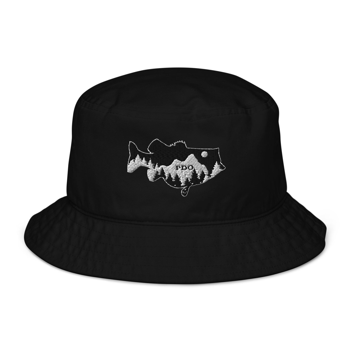 Bass Mountain Night Sky Organic Bucket Hat Black