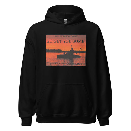 FishingManReggieFresh Sundown Kayak Hoodie Black