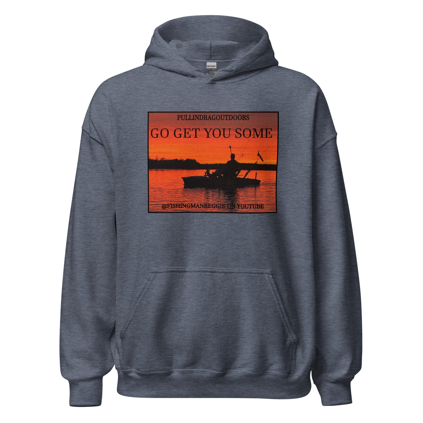 FishingManReggieFresh Sundown Kayak Hoodie Grey