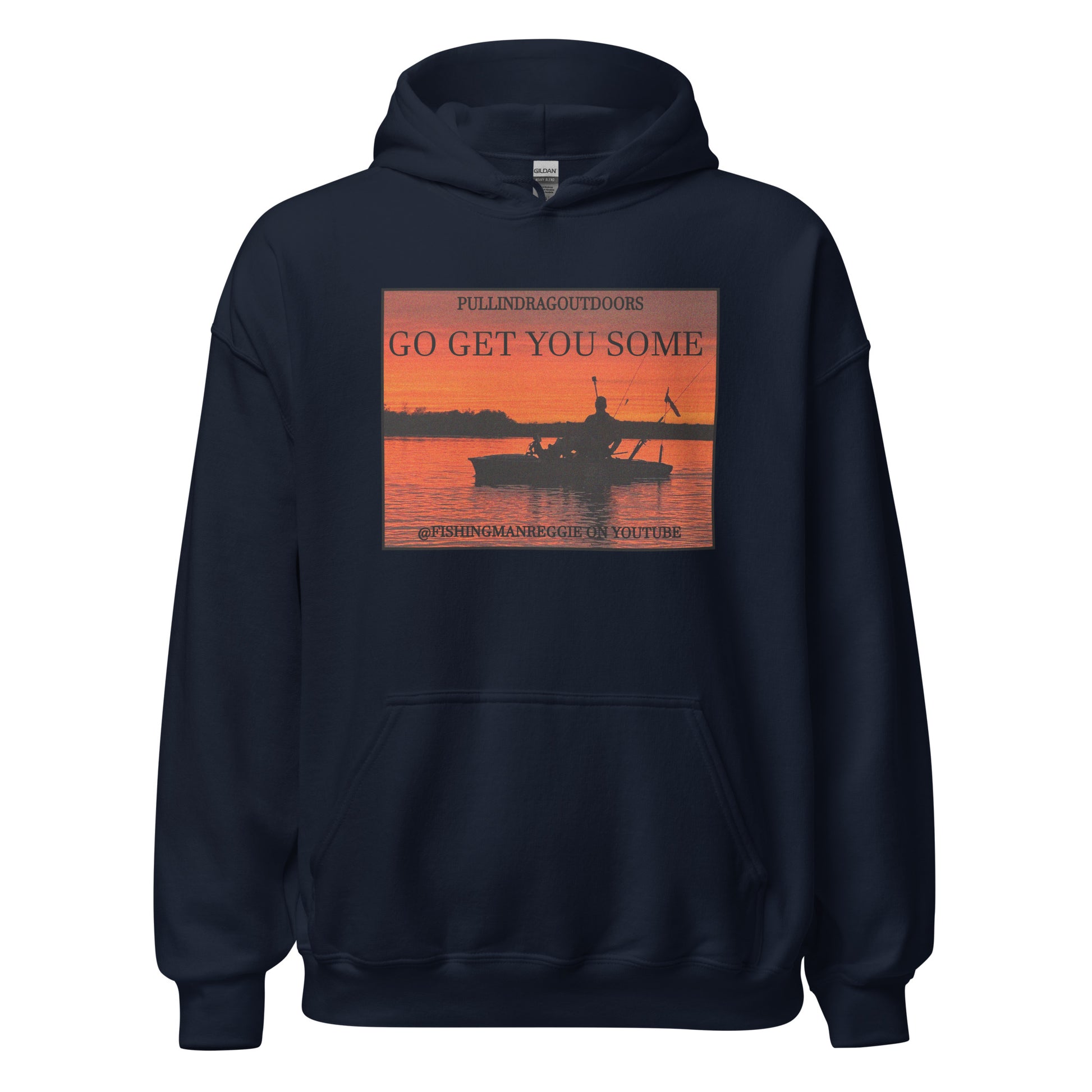 FishingManReggieFresh Sundown Kayak Hoodie Navy